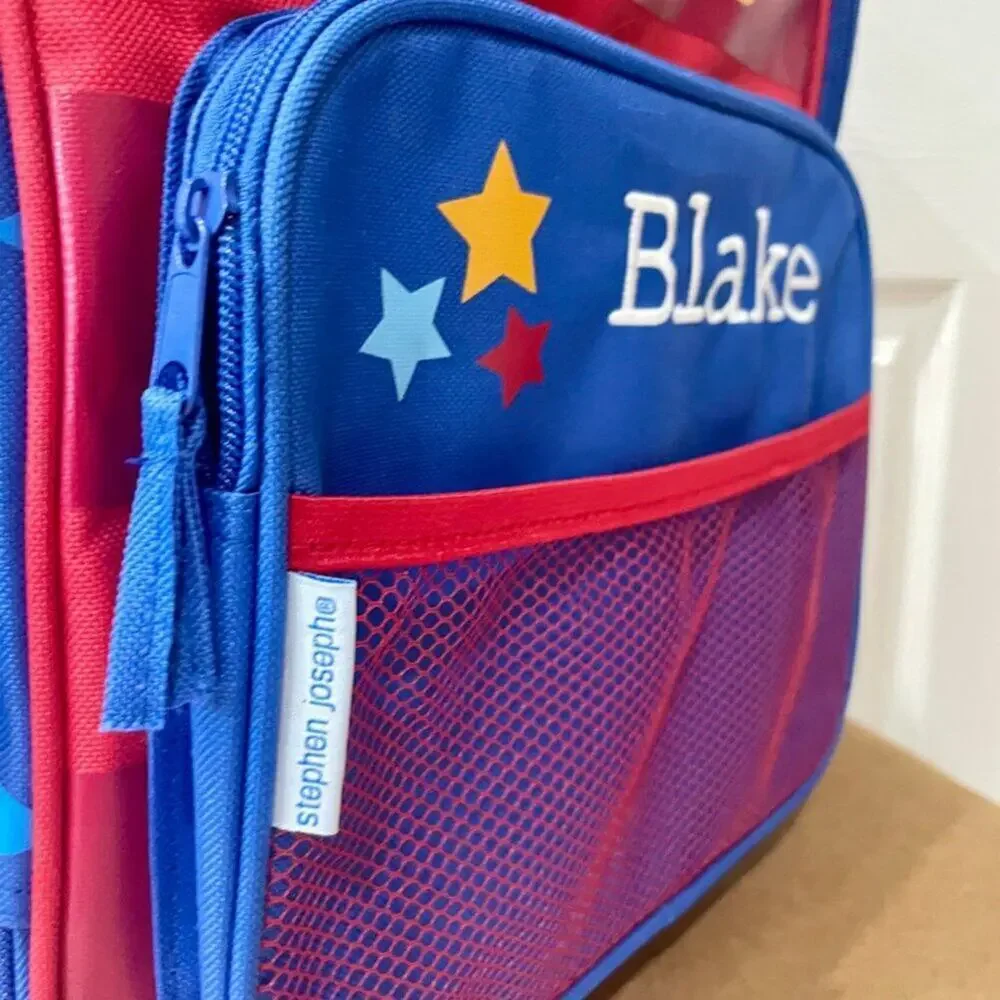 ROLLING SUITCASE BACKPACK 18’ RED BLUE Blake name Embroidered back to the school